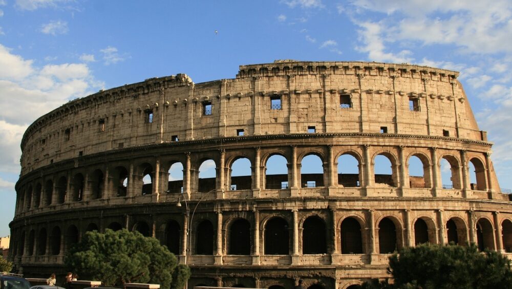 Colosseum Morning In Rome Italy