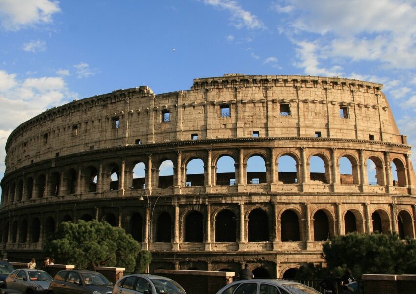 Colosseum Morning In Rome Italy